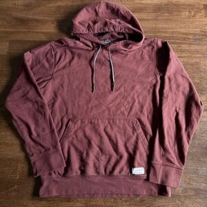 Eddie Bauer Mens Small Burgundy Maroon Pullover Hoodie Sweatshirt Fleece Pocket